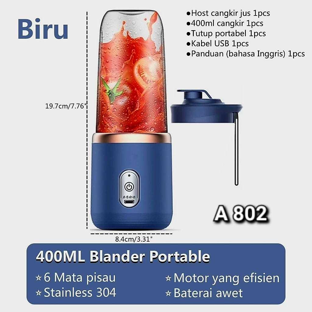 PORTABLE JUICER / MINI BLENDER / TRAVEL JUICER A802 BOTTLE Khusus Batam
