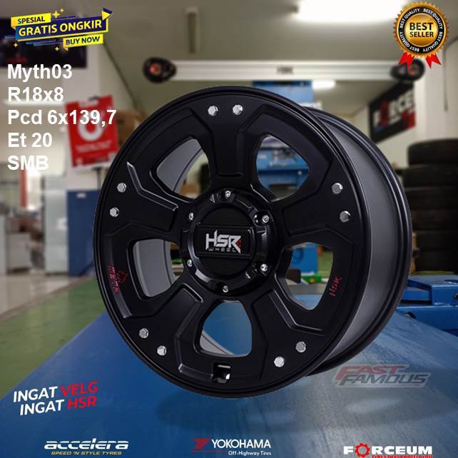 velg sangar r18 pajero fortuner triton dll hsr type myth03 original hsr