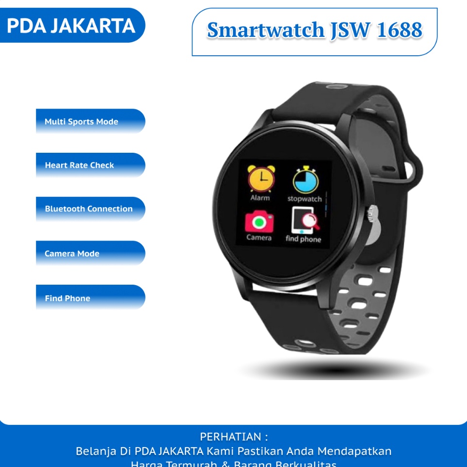 Best Seller SMARTWATCH JSW 1688 Bluetooth Conection Smartwatch  Jam Pintar  Life waterproof Termurah