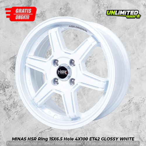 HSR MINAS R15 Warna Putih - Pelek Mobil Buat Honda Brio Ring 15 Murah