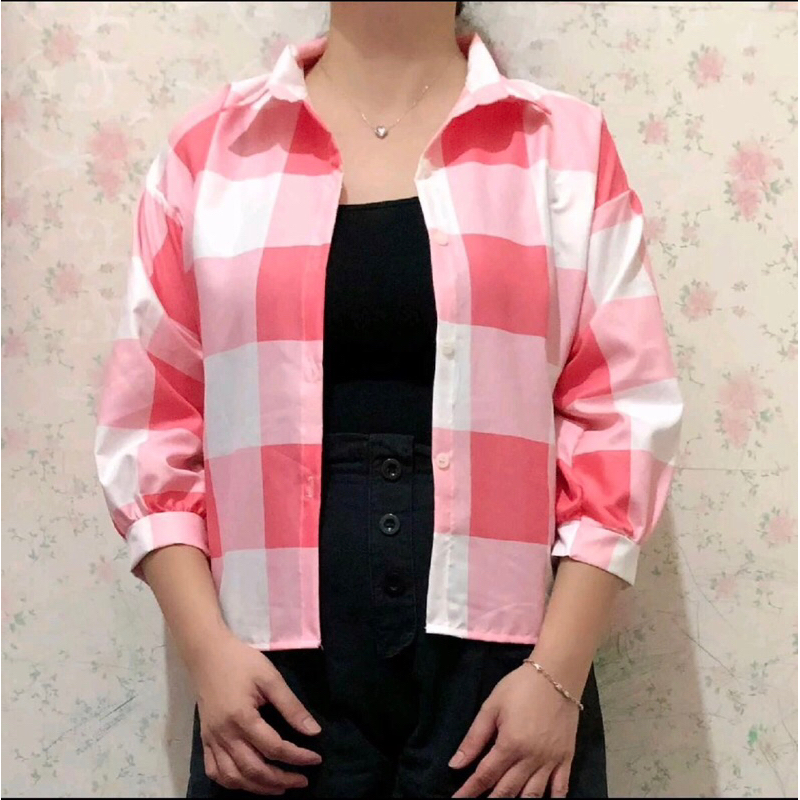 kemeja guilen wanita motif kotak