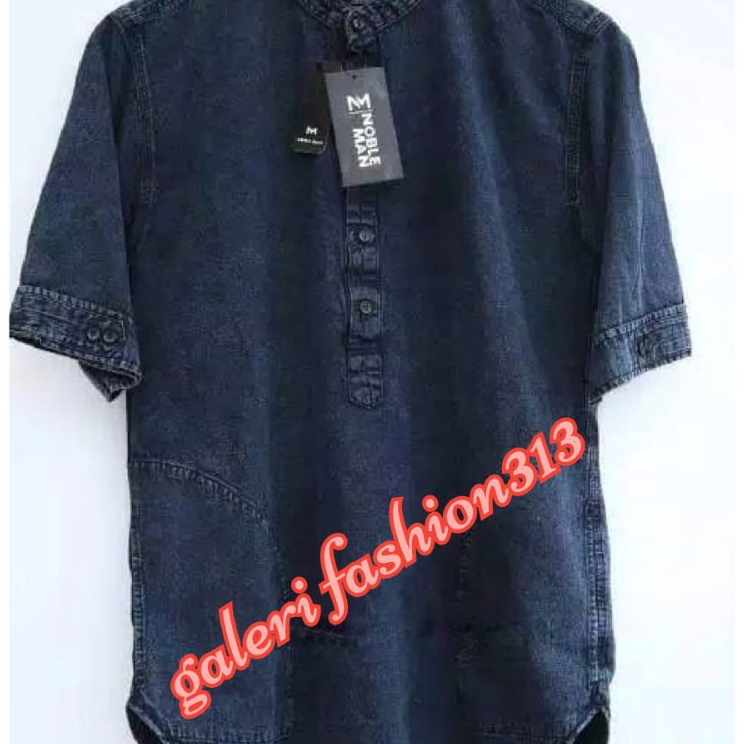 Spesial Baju Koko Jeans pria Kurta dewasa Premium Quality Kurta Jeans Koko Lengan 34 size M4xl jumbo