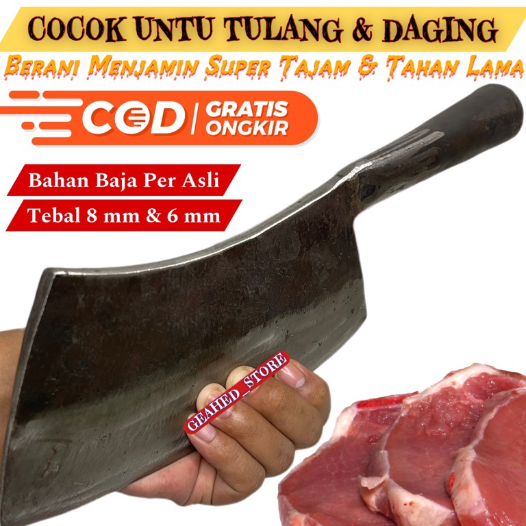 Paling Sesuai Pisau Daging Baja Pisau Cacah Cincang Daging Tulang Baja Per Pisau Penjual Daging Di p