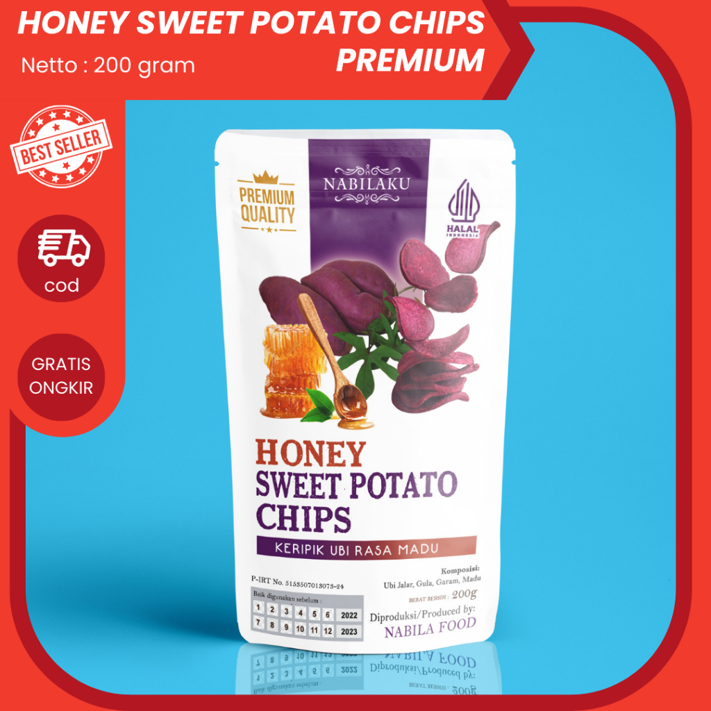 

NABILAKU Snack SPESIAL Keripik Kripik Ubi Rasa Madu Honey Sweet Potatoes Chips PREMIUM 200g