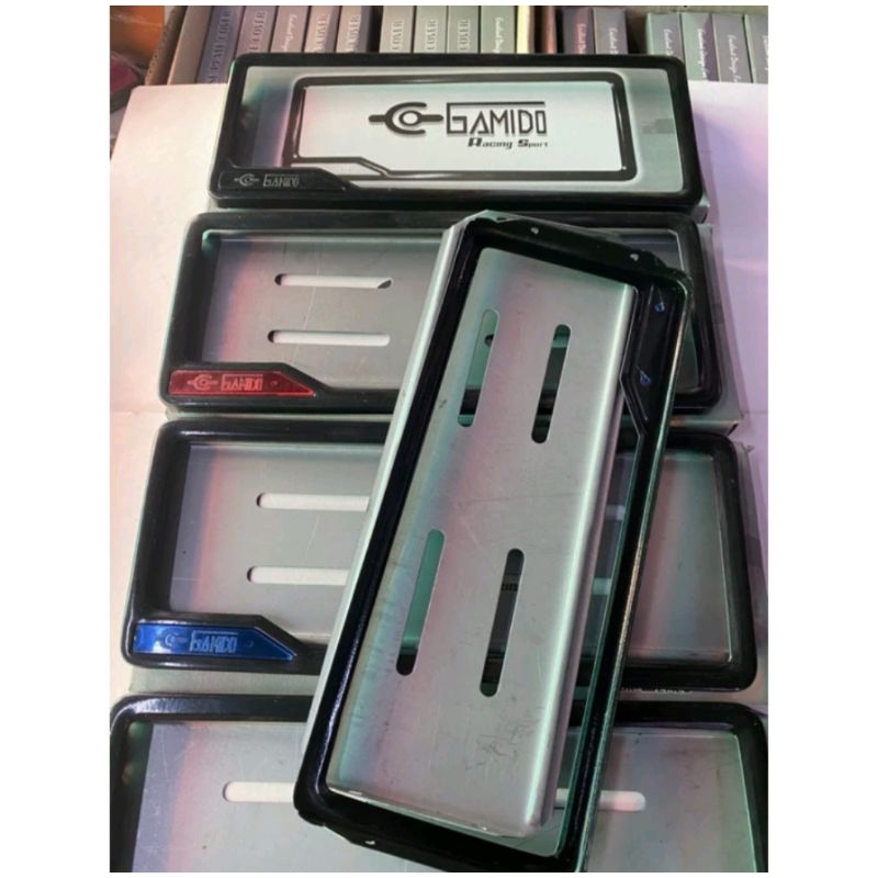 plat nomor besi Gamino dudukan plat nomor motor Gamino universal