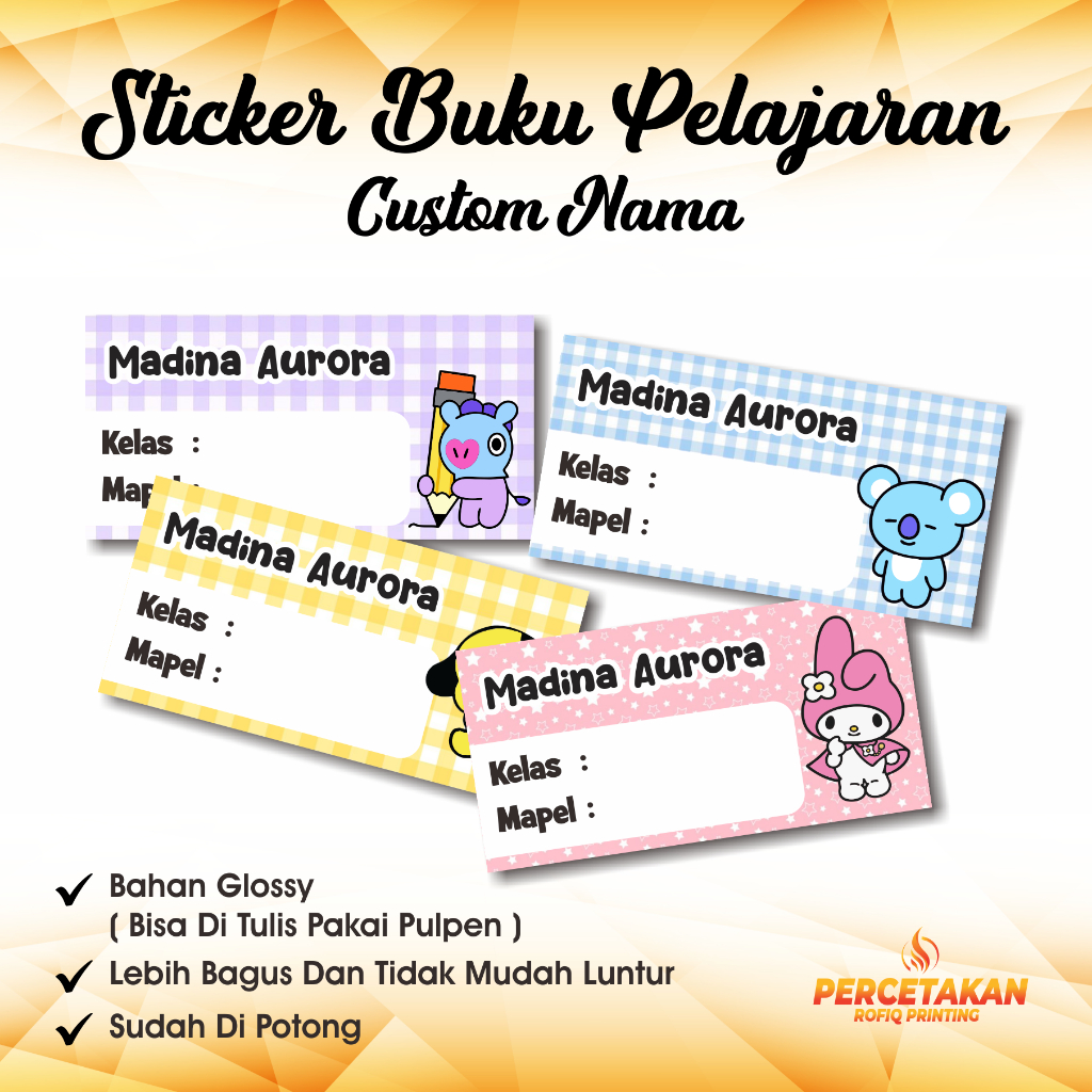 

Stiker Nama Custom Pelajaran / Stiker Nama Sekolah / Stiker Nama Buku/ Stiker Mapel - Label Buku Pelajaran Sekolah - Stiker mata pelajaran