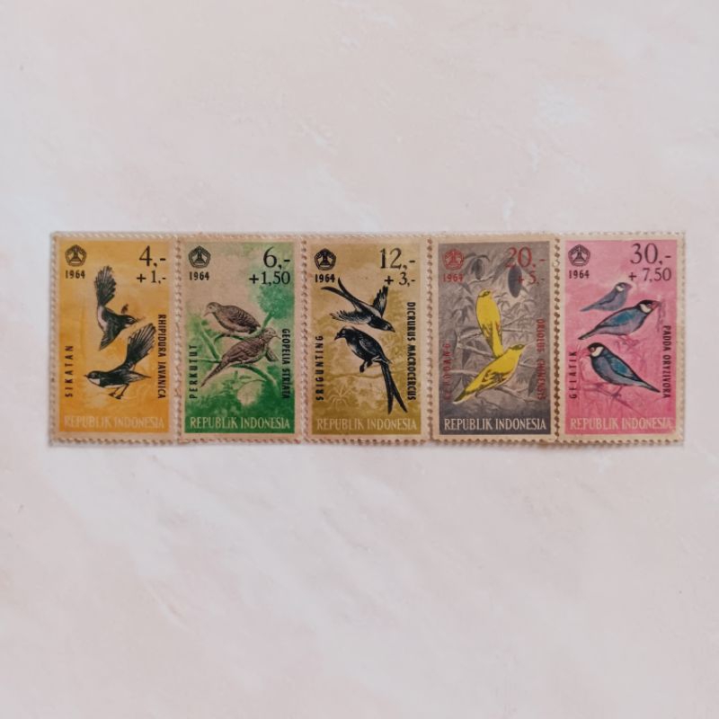 

(AB) Perangko Indonesia 1965 Burung Set Lengkap 5 Pcs Mint