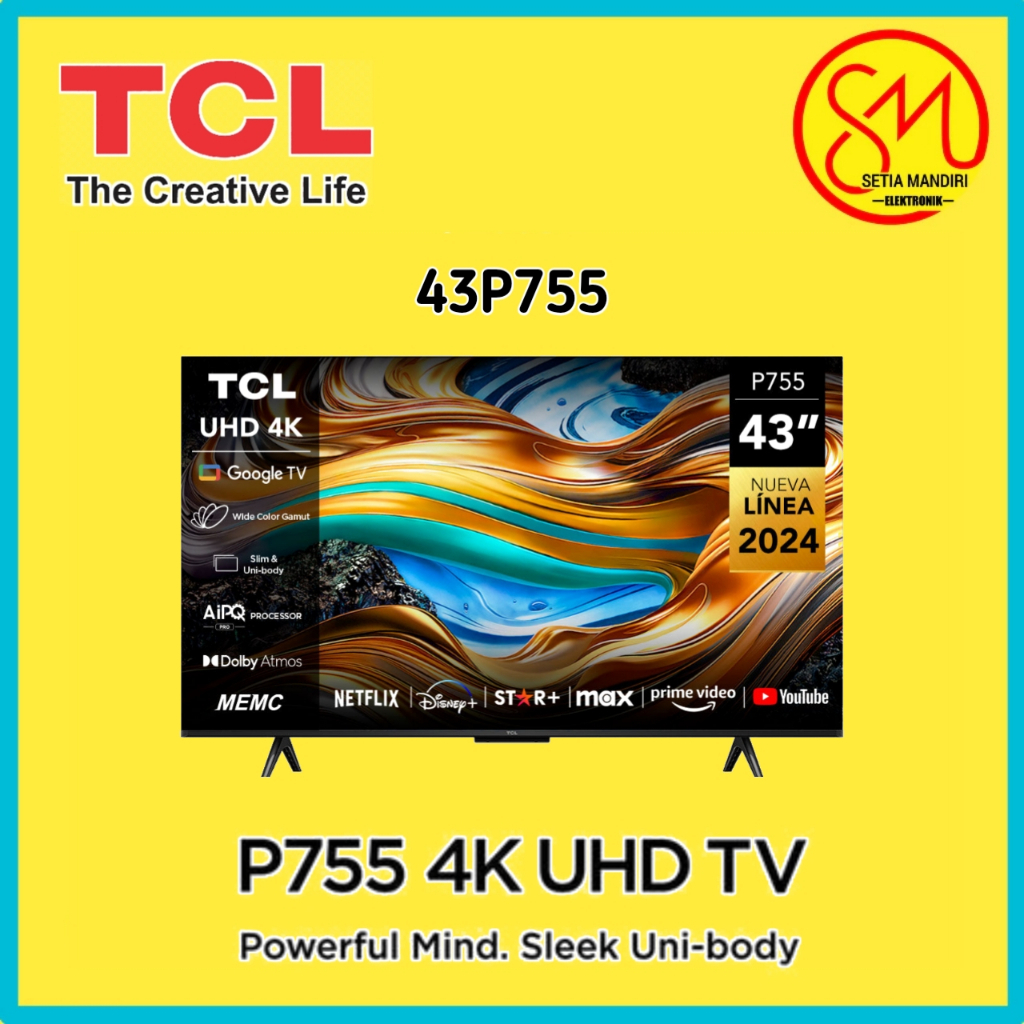 TCL 43P755 4K UHD HDR10+ Google TV w/ Dolby Vision-Atmos