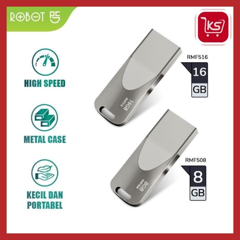 ROBOT RMF-508 FD 8GB METAL SILVER | FLASH DRIVE | FLASHDISK | RMF508