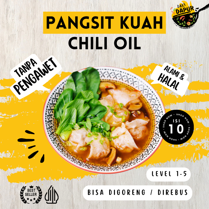 

PANGSIT CHILI OIL KUAH KALDU AYAM ISI 10
