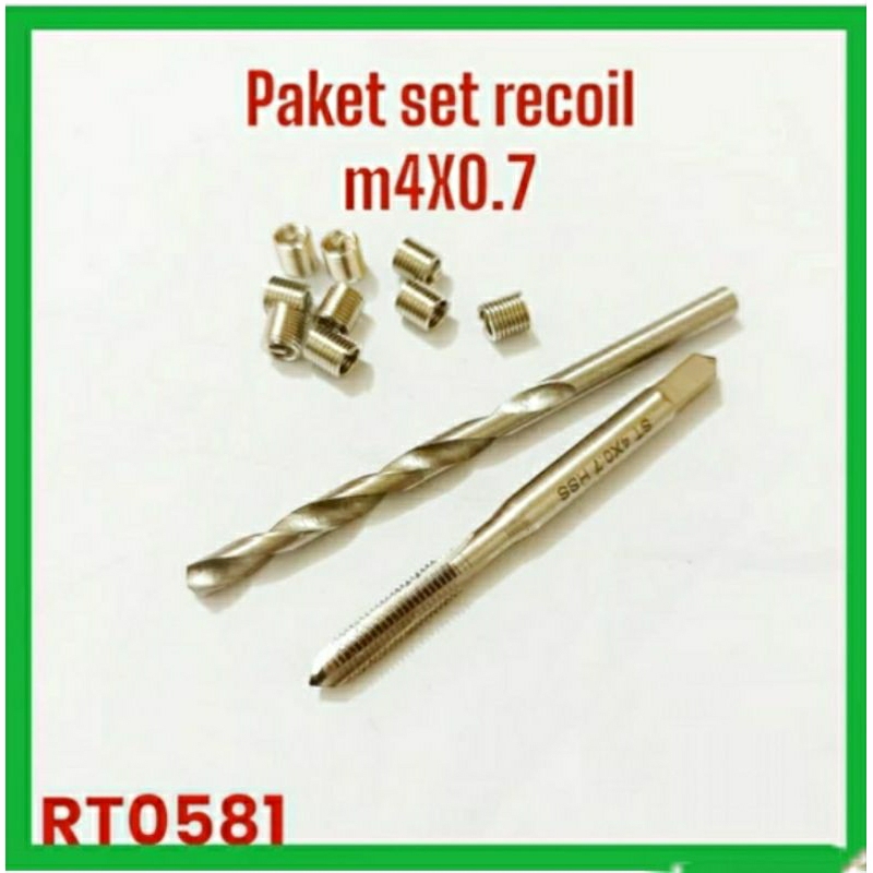recoil set m4x0.7 paket recoil komplit tap dan mata bor kondisi semua