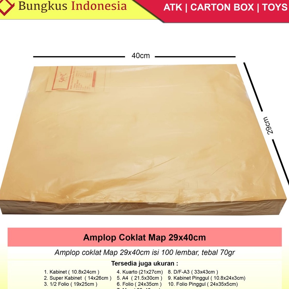 

KODE D4U Amplop Coklat Map 29x4cm