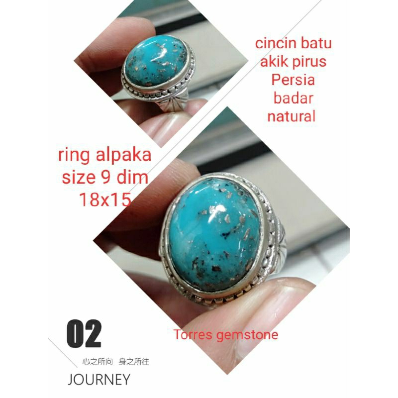 cincin batu pirus Persia badar natural 0211