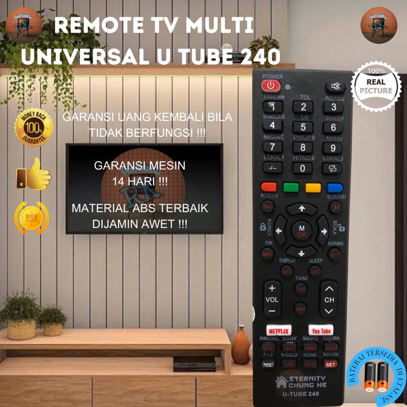 Remot Remote TV LCD LED multi universal chunghe U tube 240