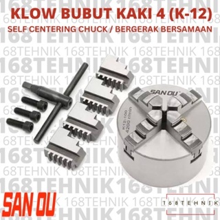 CHUCK BUBUT K12 250 MM / KLOW BUBUT K12 250 MM / CHUCK BUBUT 10 INCHI 4 JAW / CATOK BUBUT 2500MM KAK