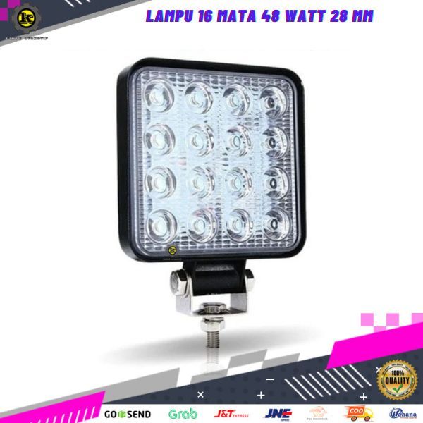 Lampu Led Tembak Sorot Putih Kabut Worklight 48 Watt Kotak Variasi Mobil Truk
