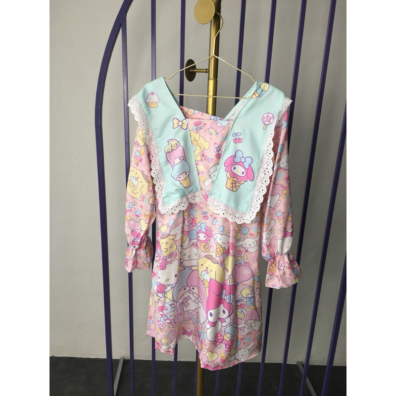 Square Ripple Mini Dress Macaron Home