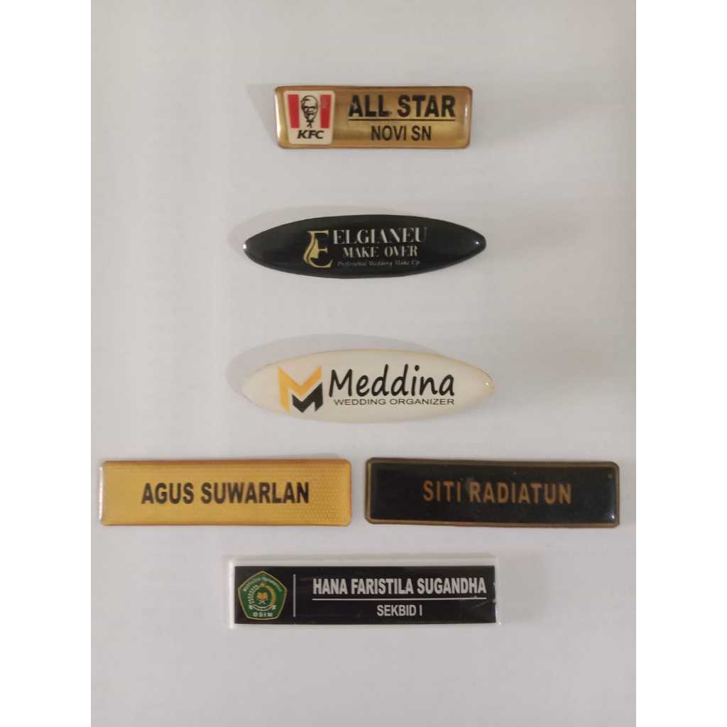 

Name Tag Nama Dada Kuningan Stainless Akrilik Peniti Magnet Paku Satuan Dokter Guru ASN PNS Pegawai