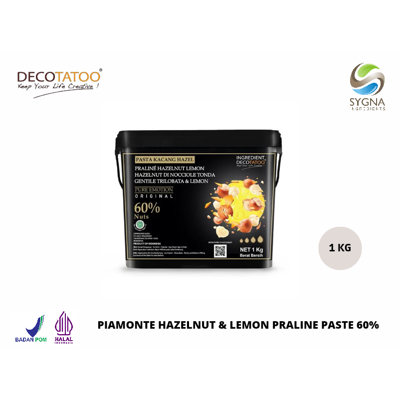 

Decotatoo Nuts Selection - Piemonte Hazelnut & Lemon Praline Paste 60%