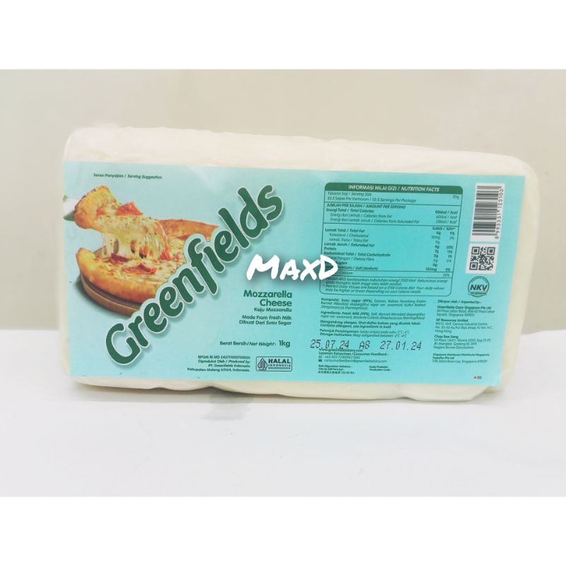 

Keju Mozarella Greenfields 1kg