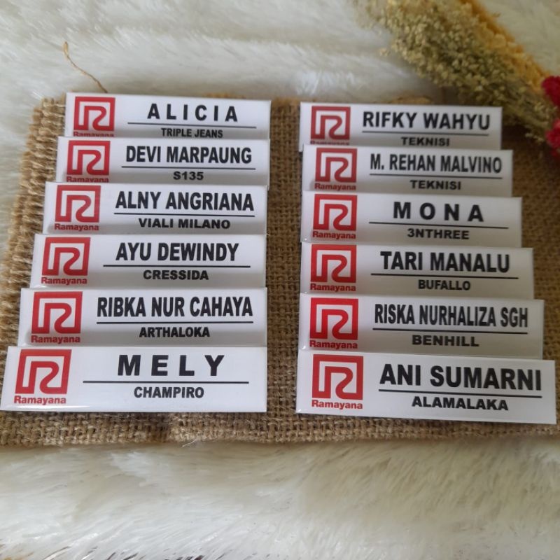 

Nametag Ramayana || Nama Dada Ramayana Peniti - Magnet