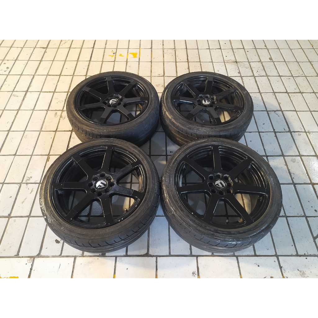 VELG MOBIL FUEL R17X7,5 PCD 4X100 4X114 + BAN DUNLOP 205/45R17 AVANZA XENIA LIVINA JAZZ CITY YARIS