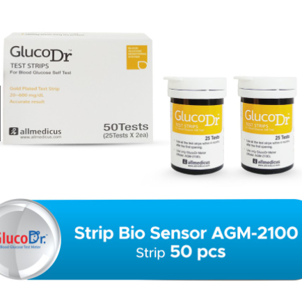 GlucoDr Strip Gula Darah 50pcs Alat Ukur Gula Darah Gluco Dr