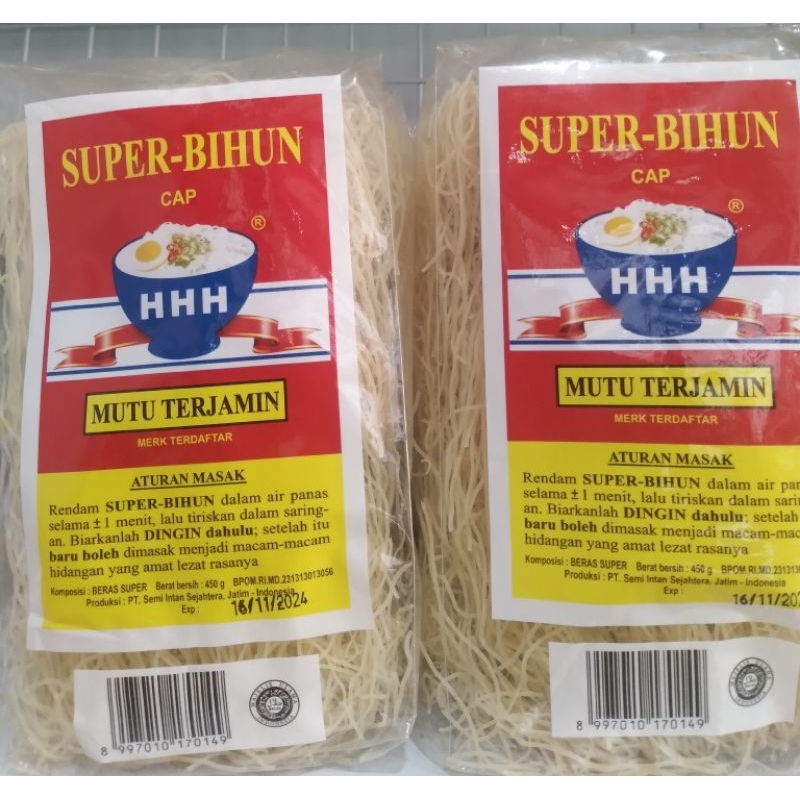 

Super Bihun Cap HHH / Bihun HHH / Bihun Mutu Terjamin | Berat Bersih 450gr