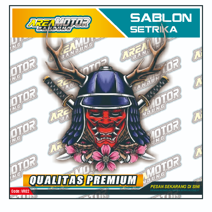 

Print sablon DTF/cetak sablon DTF/sablon setrika siap press 1 sisi Tema SAMURAI v8 Uk A4 / A3