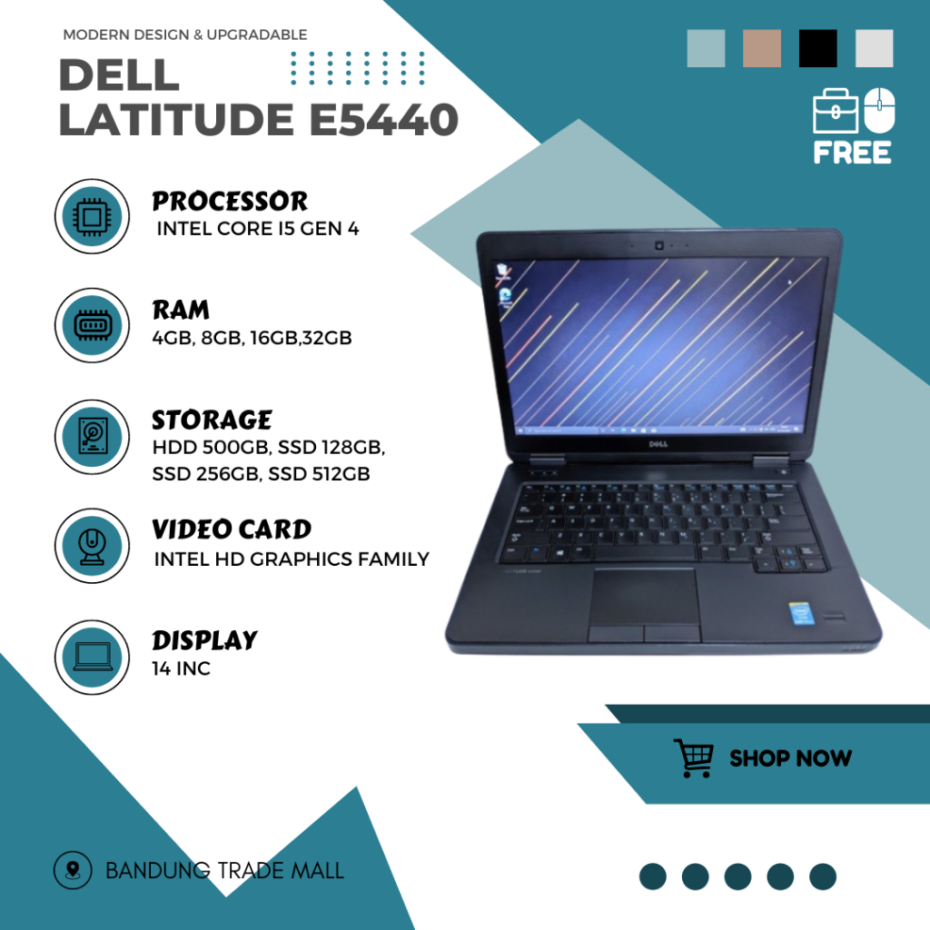 Laptop DELL LATITUDE E5440 I5 GEN 4 RAM 16GB SSD 512GB