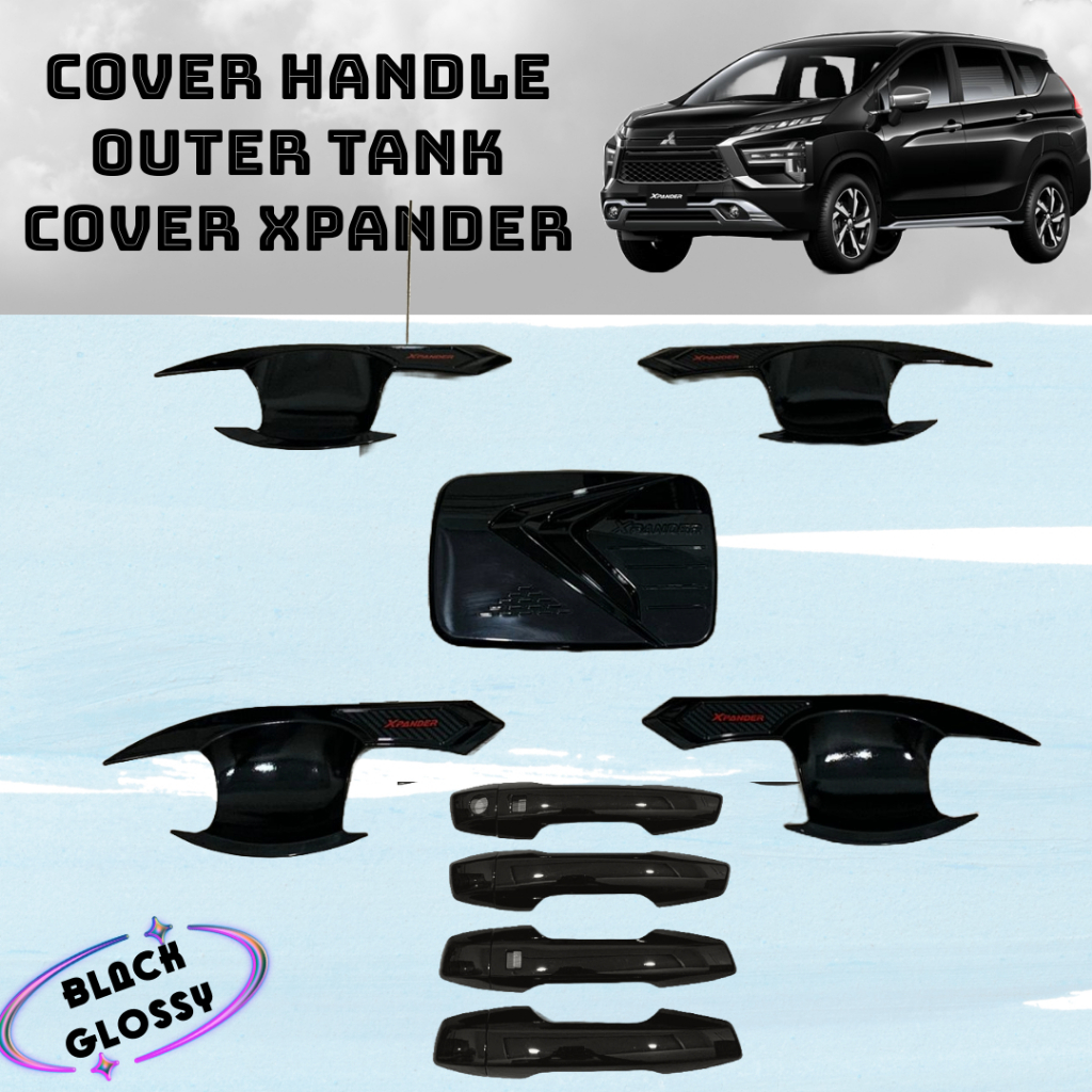 Cover Handle Outer Tank Cover XPANDER Black Glossy Aksesoris Mobil Hitam Glossy