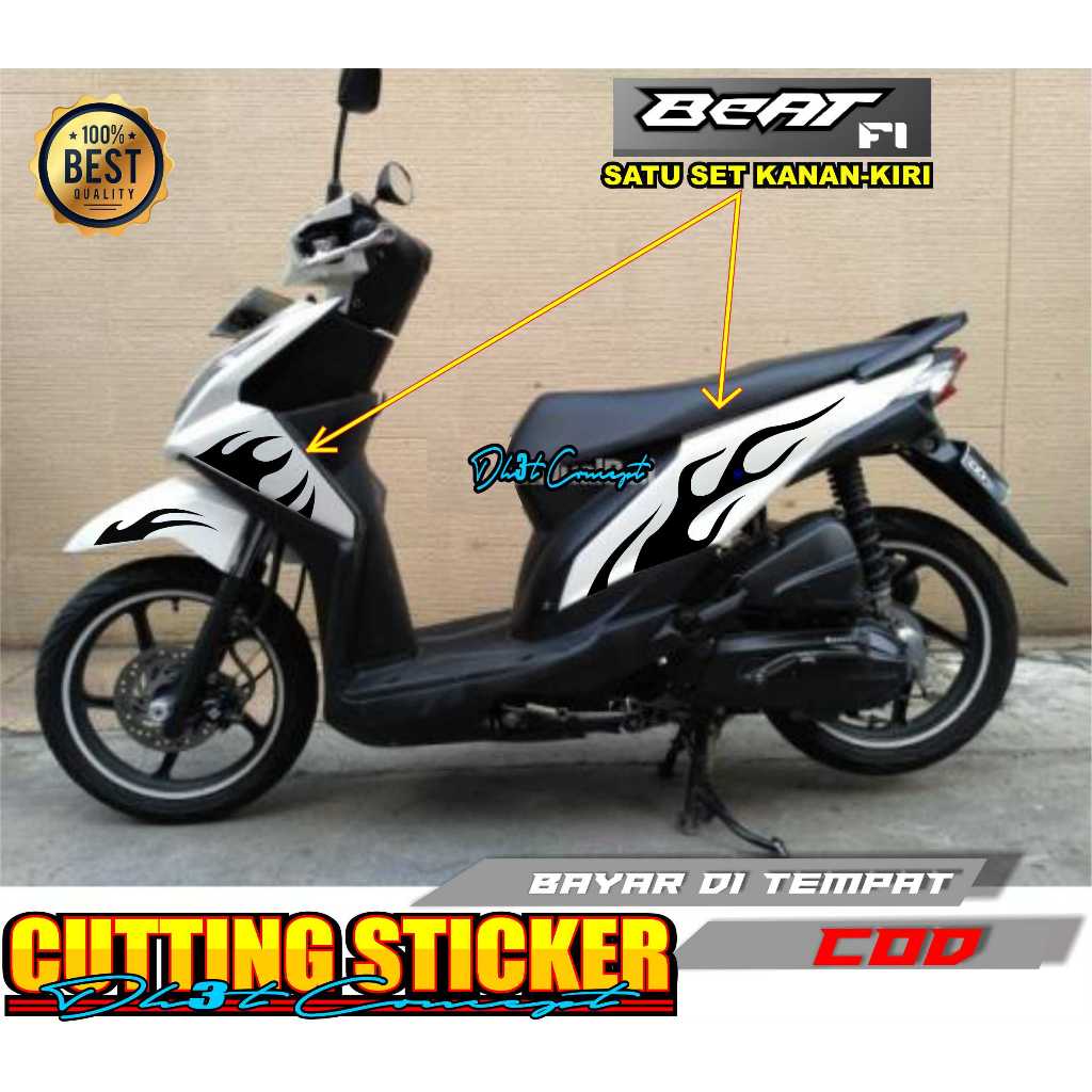 sticker variasi beat fi 2013-2015 motif api keren cutting Sticker Tribal Honda Beat Fi