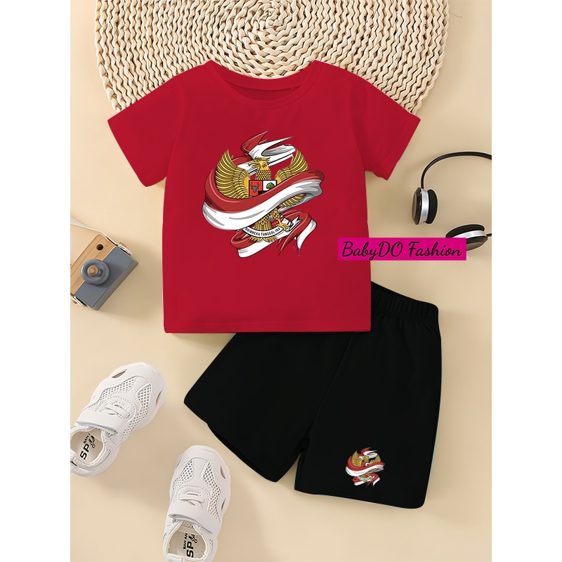 BabyDo SETELAN BAJU ANAK ANAK GARUDA BENDERA MERAH PUTIH / SET BAJU ANAK LAKI LAKI DAN PEREMPUAN 2-1