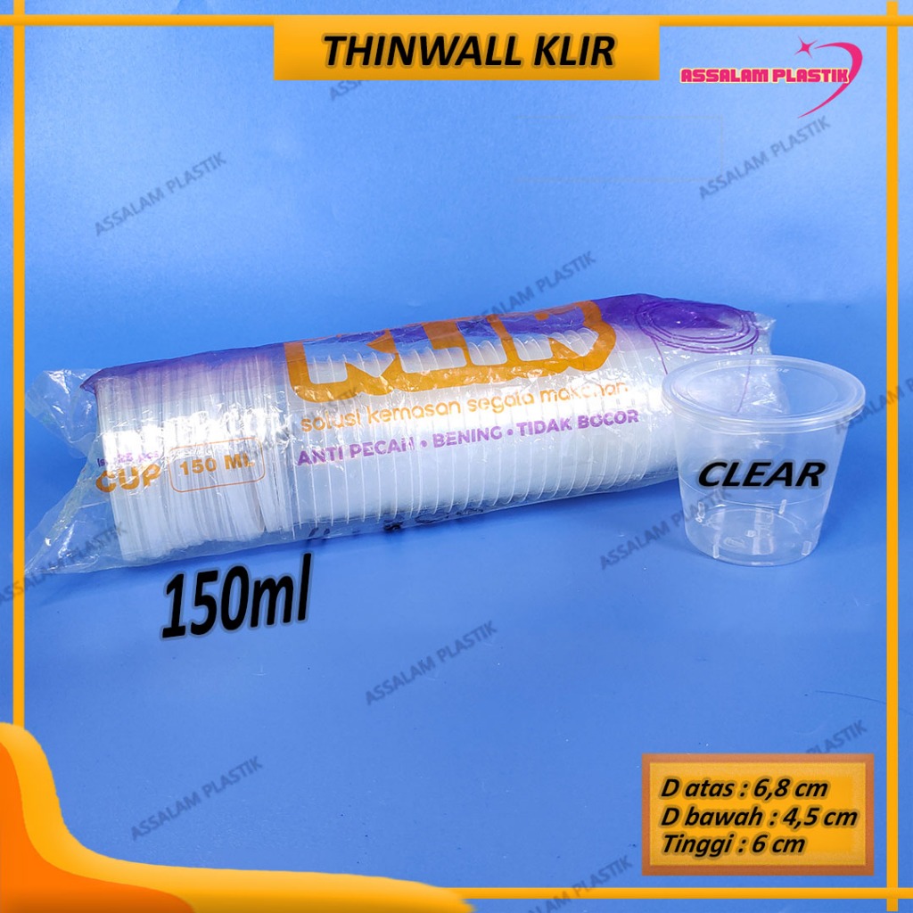 Thinwall Klir Souce 150ML / Cup Souce 150ml / Thinwall Cup  150ML isi 25 per Slop