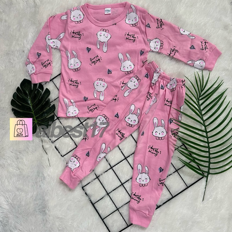 Aibest Baju Tidur Anak Cewek Lengan Panjang / Stelan Anak Cewek Umur 1-10th / Piyama Anak Perempuan 