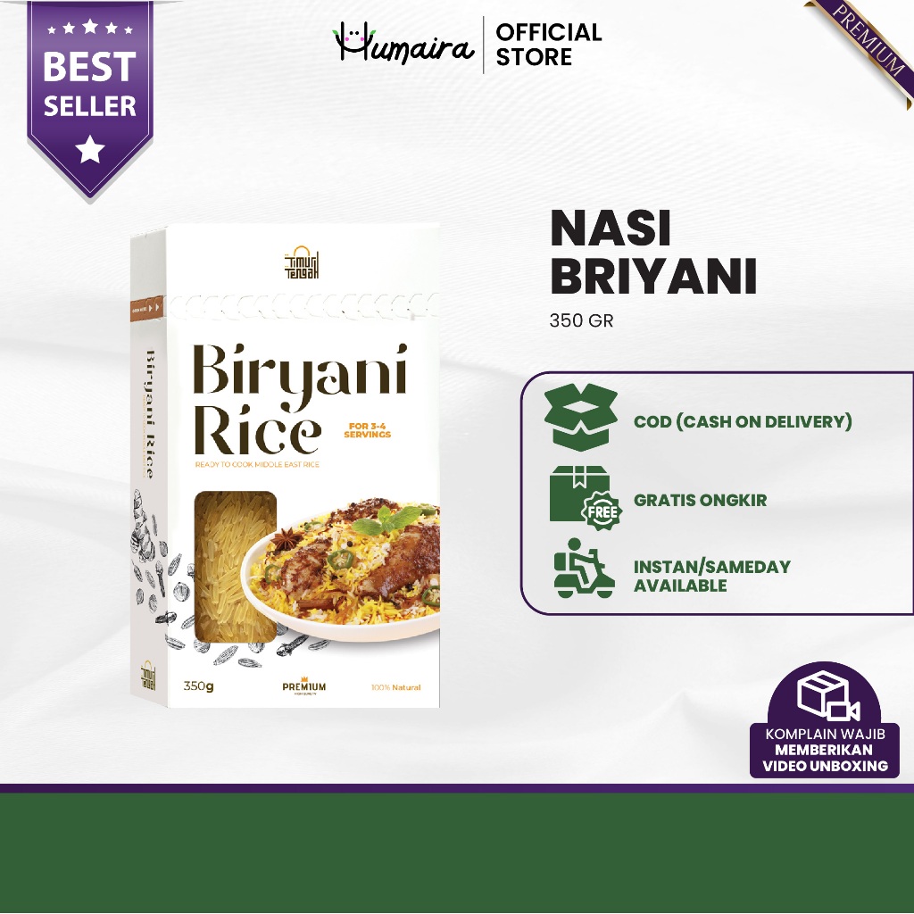 

Nasi Briyani 350 Gr Beras Basmati - Nasi Bumbu Original TIMUR TENGAH