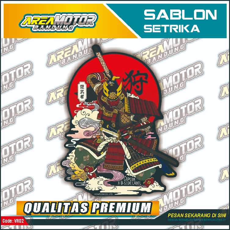 

Print sablon DTF/cetak sablon DTF/sablon setrika siap press 1 sisi Tema SAMURAI v16 Uk A4 / A3