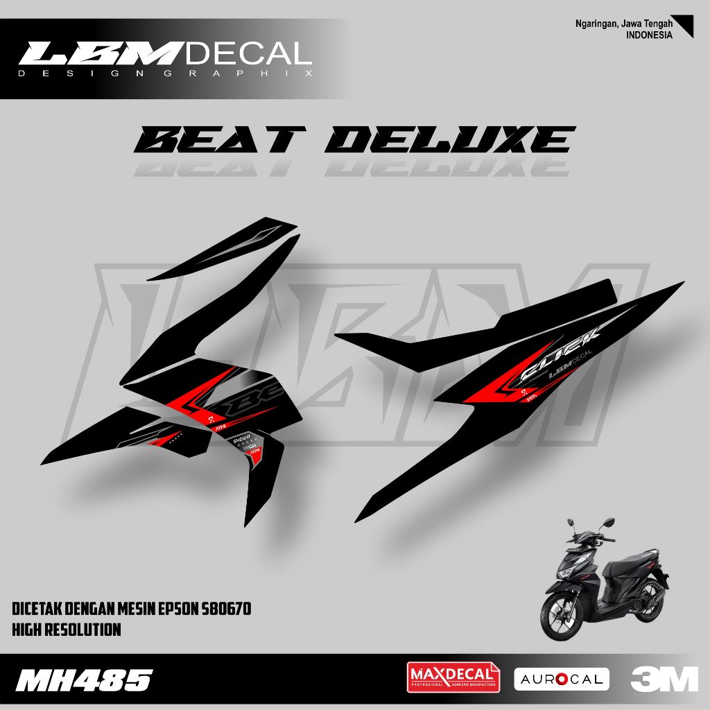 Striping Beat Deluxe -Stiker Striping Honda Beat Deluxe Desain Racing