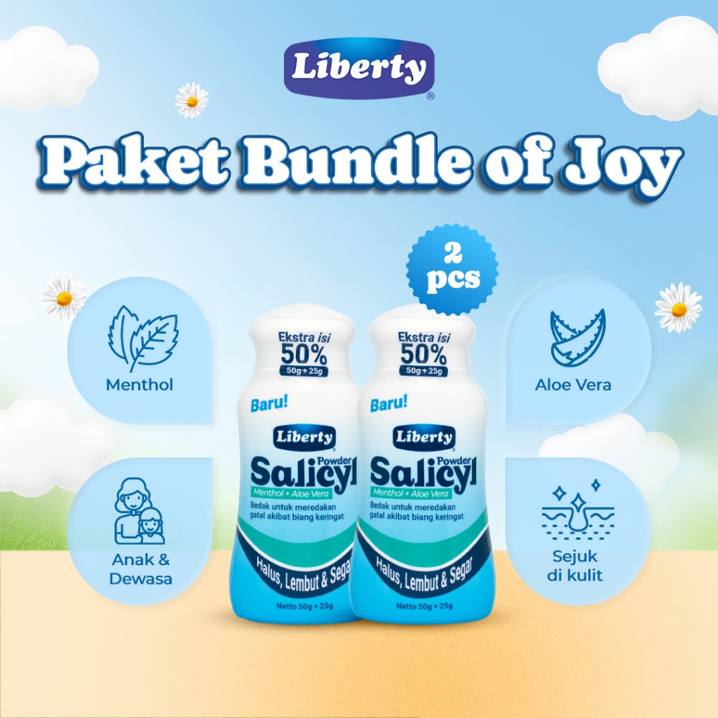 [Paket Bundle Of Joy] Liberty Bedak Salicyl isi 2pcs - Bedak Bayi, Anak Untuk Gatal Biang Keringat