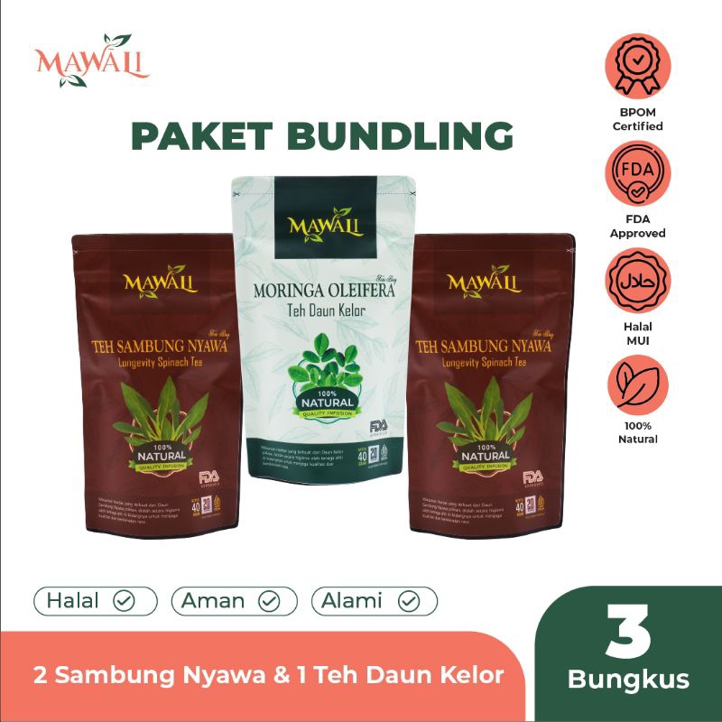 

3bungkus Paket Sehat Mawali sambung nyawa + Moringa Kelor