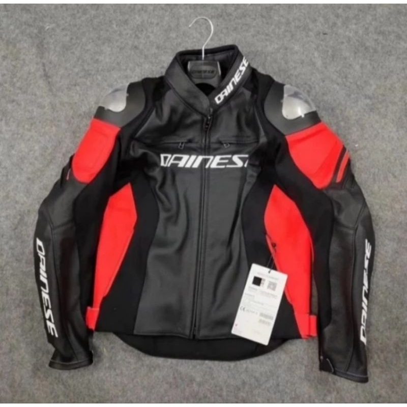 Dainese Leather I Jaket Kulit D-CORE 100% ORIGINAL -  FLUO RED  Kulit Asli