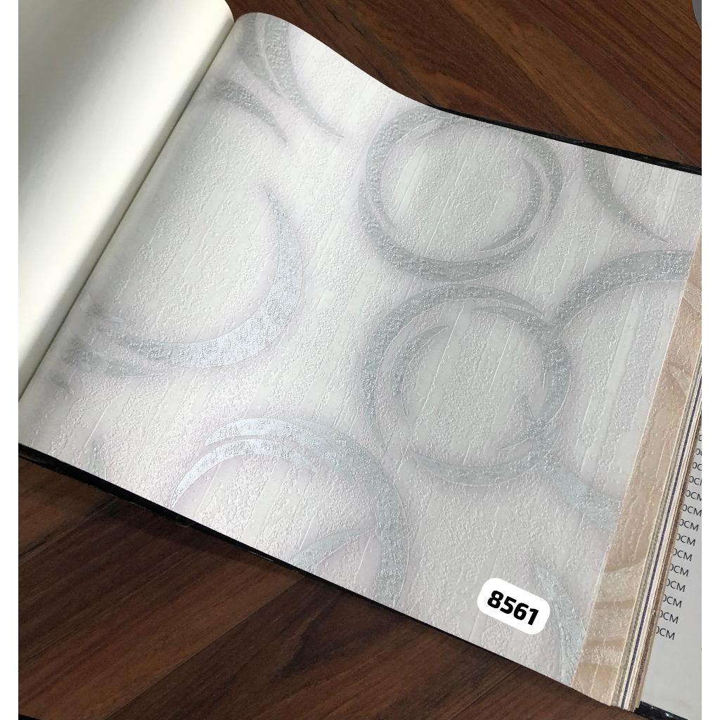 Wallpaper Dinding Bulat Lingkaran Abstrak Tekstur Kayu Cream Royal