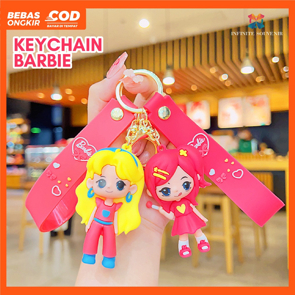8. Keychain Barbie / Gantungan Kunci Girl / Boneka Barbie Banyak Pilihan Motif