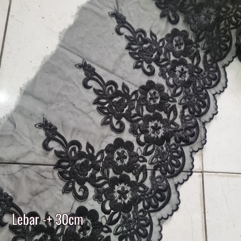 Renda tile/tulle, renda tile motif cantik meteran