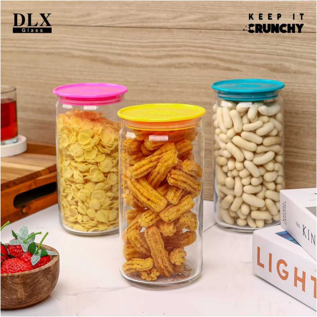 1 set (isi 6 pcs) Toples Kaca Kyoto C 1175 ml / Toples Snack / Toples Kacang 1.2 liter