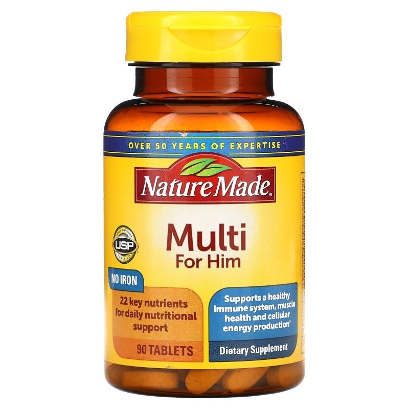 Nature Made Multi For Him, 90 Tablets (Multivitamin untuk Pria)