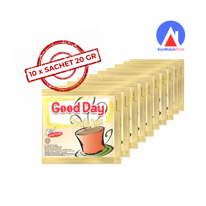 

10 Sachet Kopi Good Day Vanilla Latte 20 gr | 1 Renceng Kopi Yang Pas Saat Bersama Teman-teman