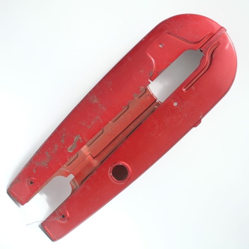 TUTUP RANTAI KATENGKAS CHAINCASE YAMAHA V75 V80 V50 ROBOT SUPERDELUXE EXCELLENT MERAH ORIGINAL NOS O