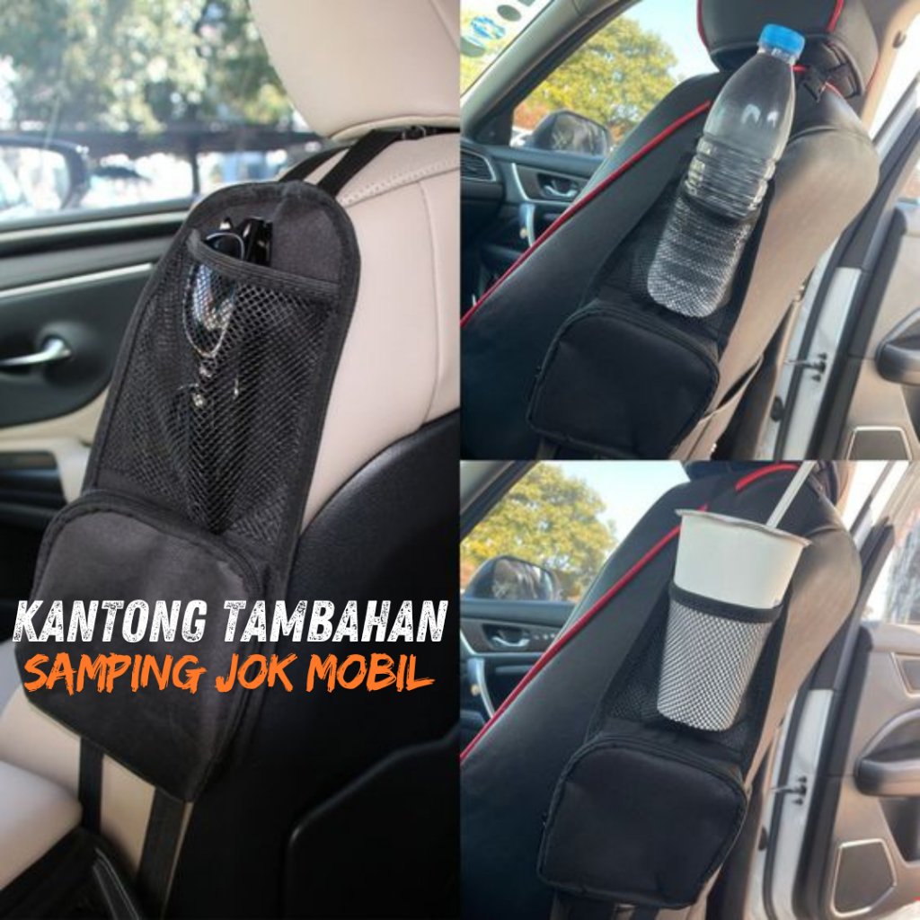 Saku Tambahan Samping Kursi mobil / Kantong samping jok mobil / Tas Gantung samping Senderan Kursi J
