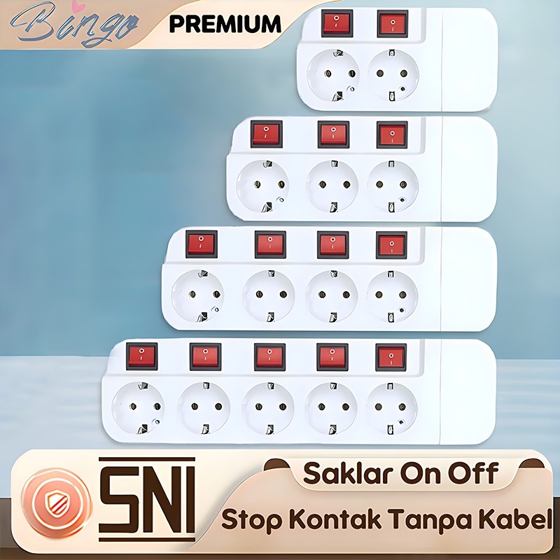 Stop Kontak 3/ 4/ 5 Lubang Tanpa Kabel Saklar Tersendiri SNI Stop Kontak Arde Uticon